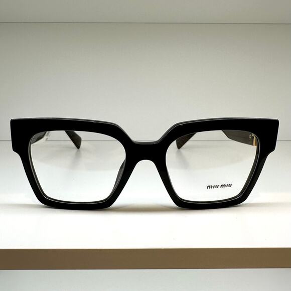 MIU MIU Womens Eyeglasses Black Square Full Rim frames 52-19mm Rx-able Womens - Picture 2 of 6